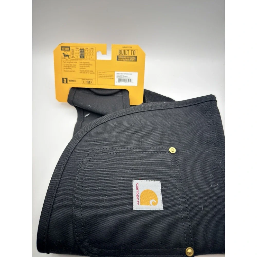Firm Duck Insulated Dog Coat, Durable, Weather Resistant, Black, Medium